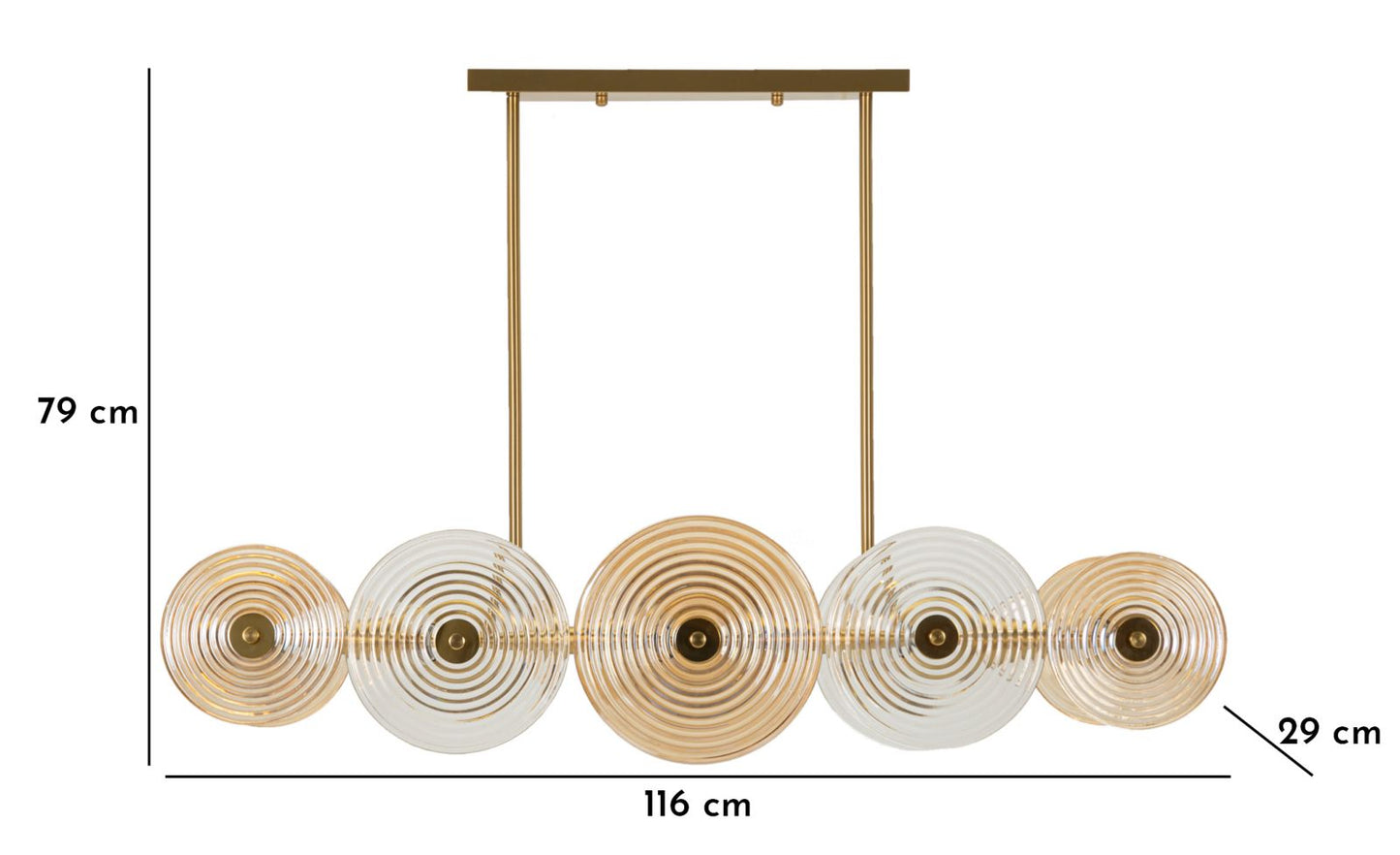 Stropna lampa MAKENNA 79x116x27 cm