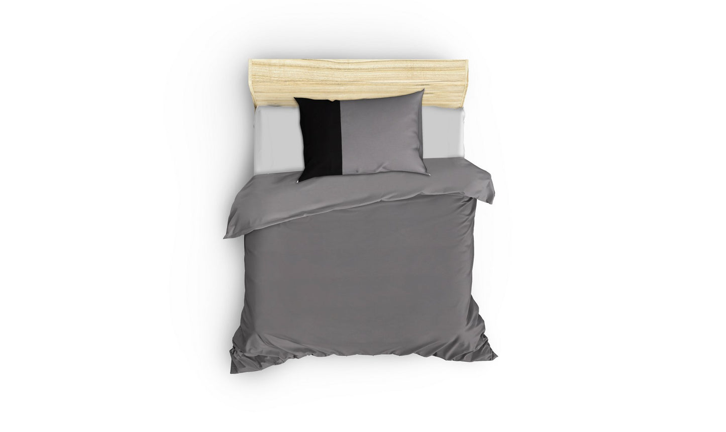 Posteljina EDITH 100% PAMUK RANFORCE Navlaka za poplun: 135 x 200 cm Jastučnica: 80 x 80 cm (1 komad) , Plain - Grey, Black