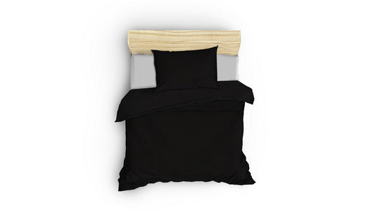 Posteljina LORENZO 100% PAMUČNI SATEN Navlaka za poplun: 135 x 200 cm Jastučnica: 80 x 80 cm (1 komad) , Elegant - Black