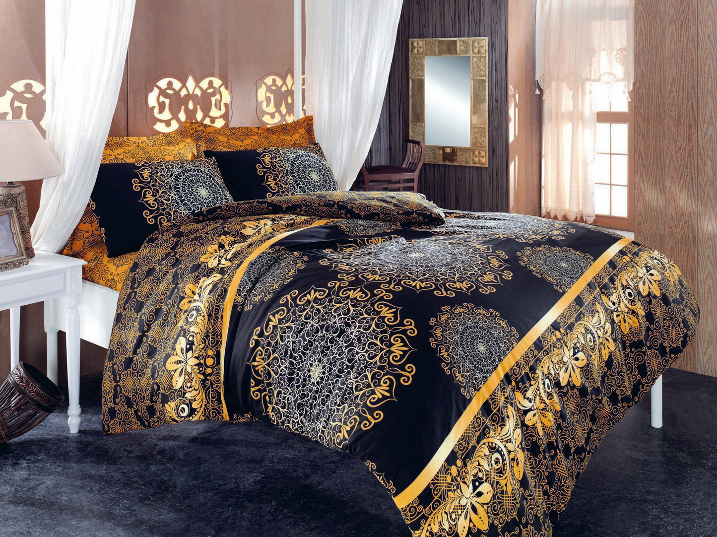 Posteljina ARIELLE 50% PAMUK - 50% POLIESTER Navlaka za poplun: 135 x 200 cm Jastučnica: 80 x 80 cm (1 komad), Osmanlı - Yellow