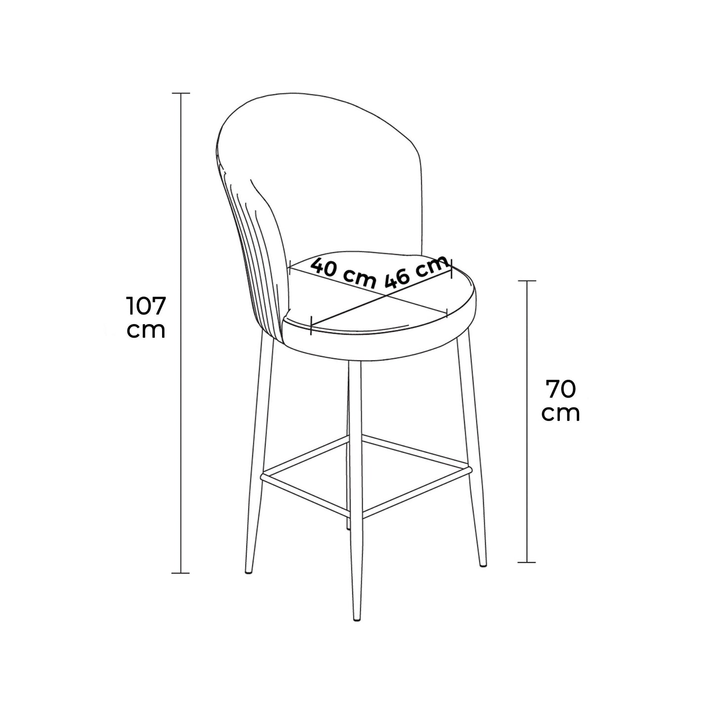 Set barskih stolica (2 komada) HAILEY