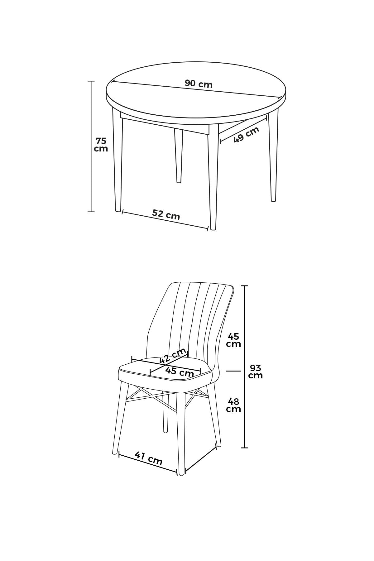 Set blagovaonskog stola i stolica (5 komada)