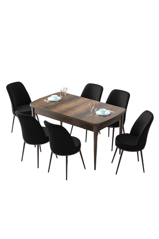 Set sa blagavaonskim proširivim stolom i stolicama (7 dijelova)