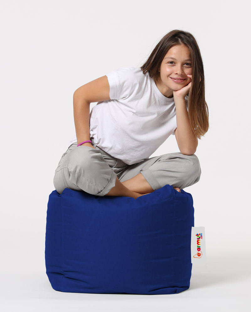 Vrtni tabure, Square Pouf - Blue