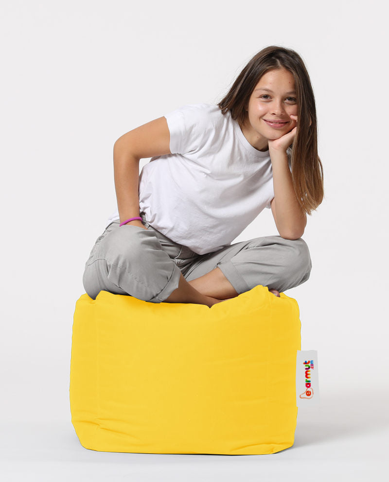 Vrtni tabure, Square Pouf - Yellow