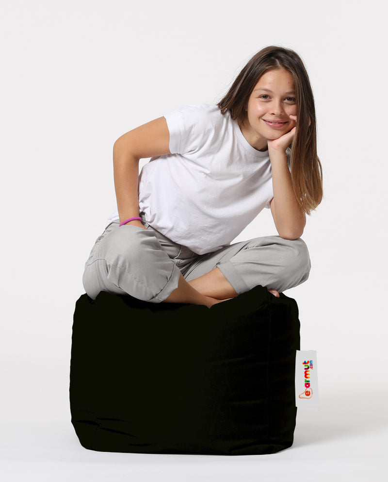 Vrtni tabure, Square Pouf - Black
