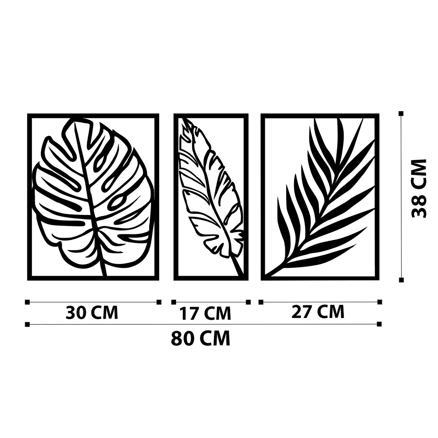 Metalna zidna dekoracija Leaf2 Metal Decor