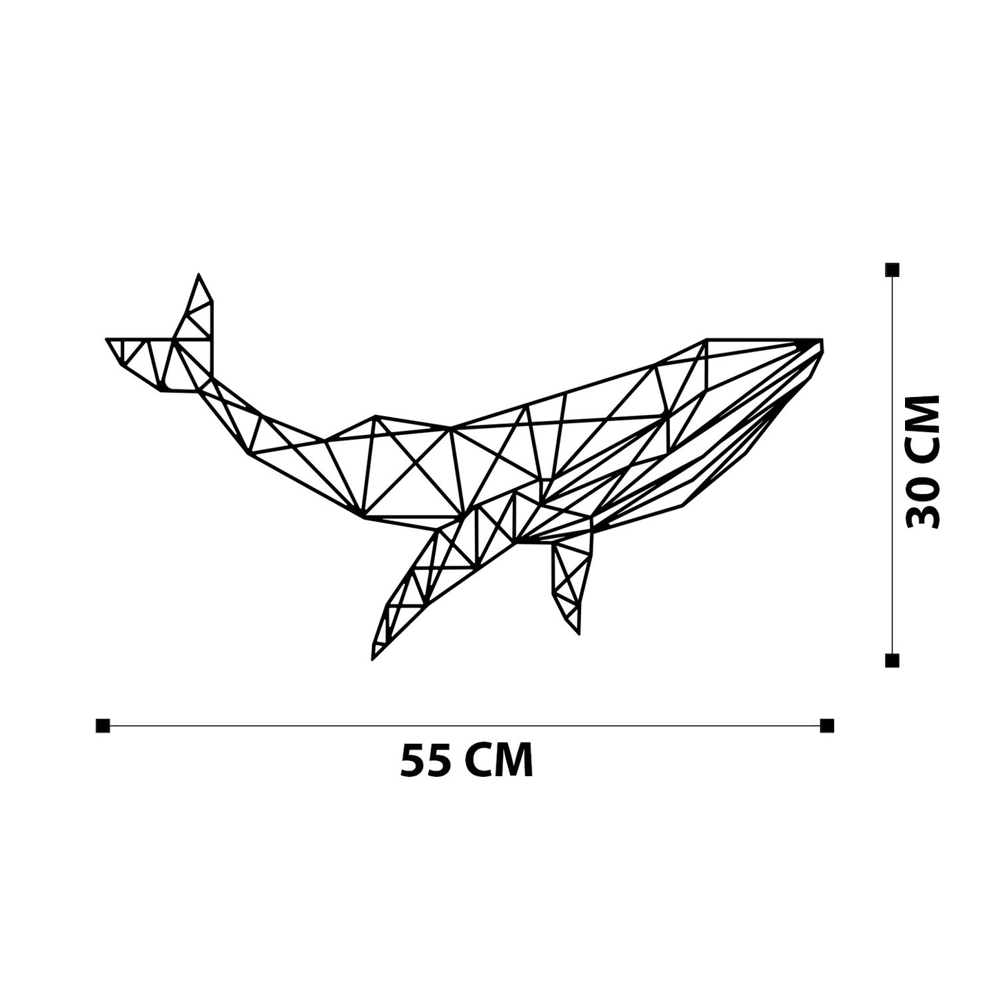 Metalna zidna dekoracija Whale 1