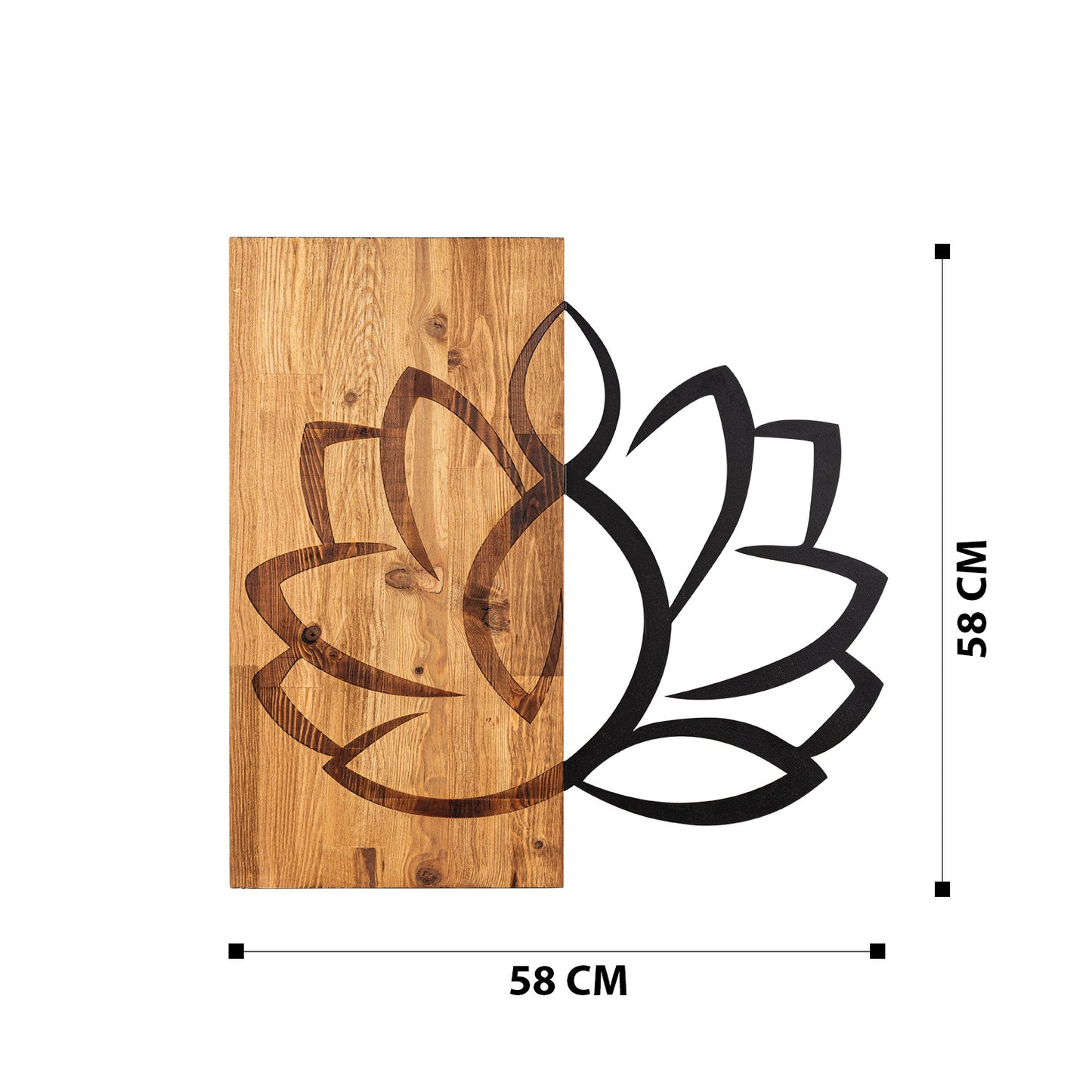 Zidna dekoracija drvena, Lotus