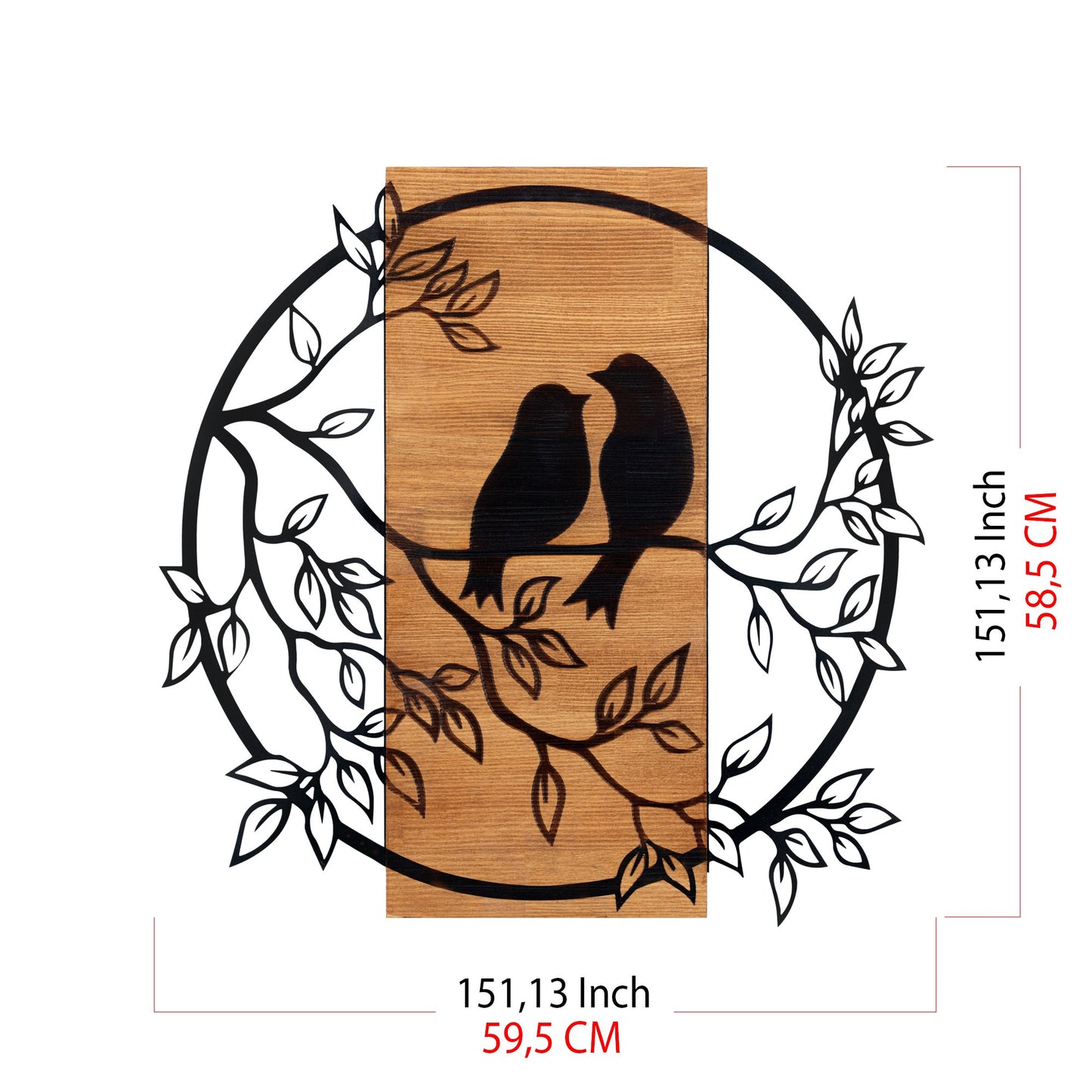 Zidna dekoracija drvena, Birds In Love 1