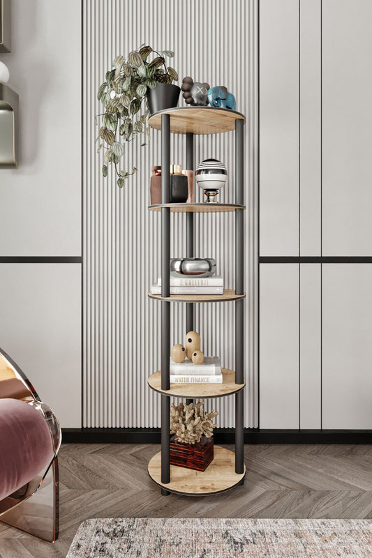 Polica za knjige Bookcase 5 razina - hrast