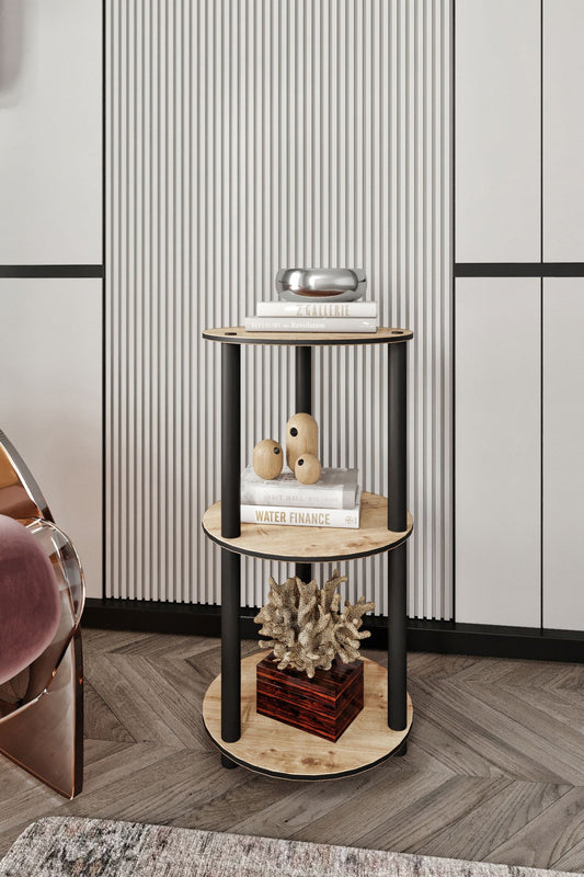 Polica za knjige Bookcase 3 okrugla - hrast