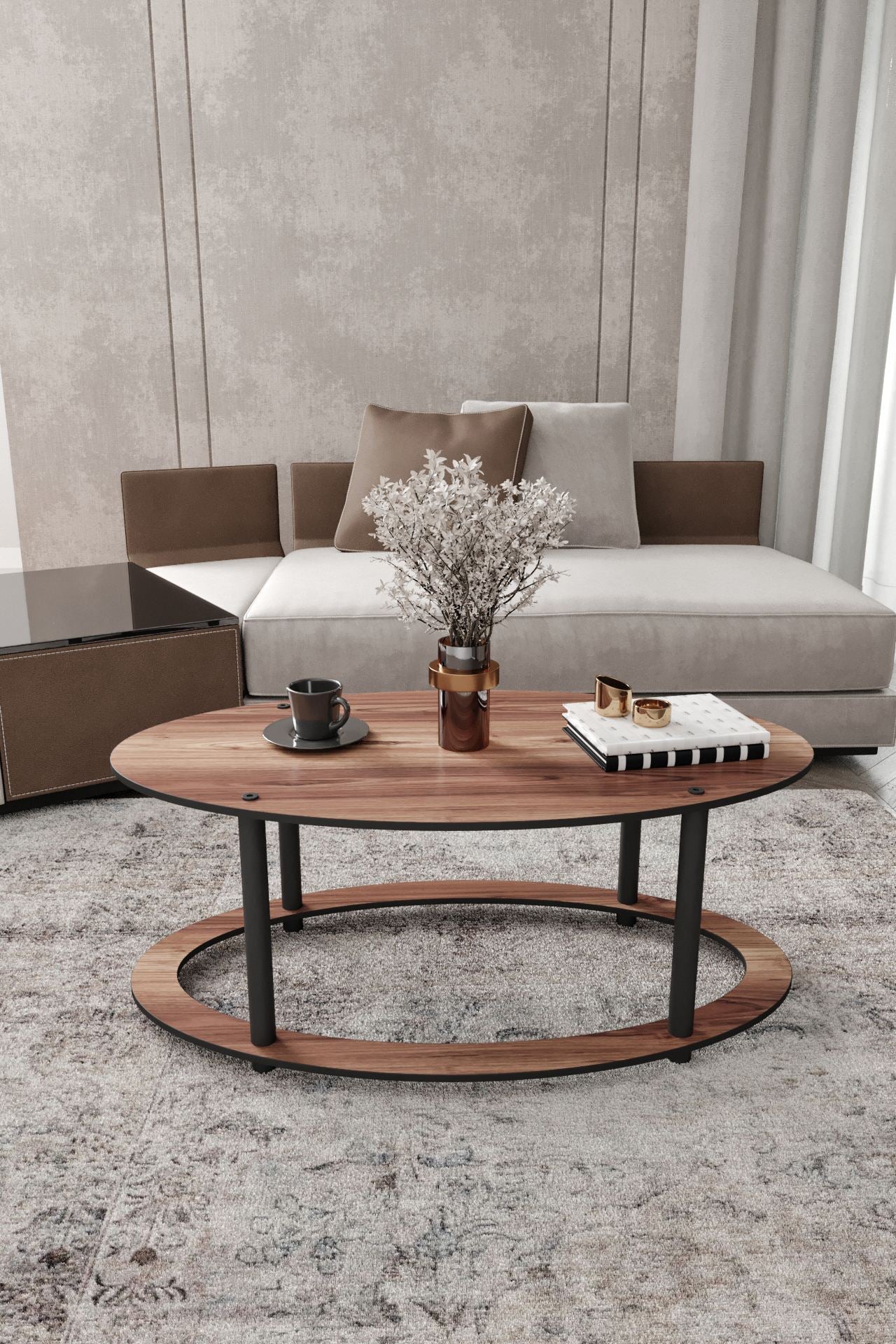 Stolić za kavu Hole Elipse - Orah