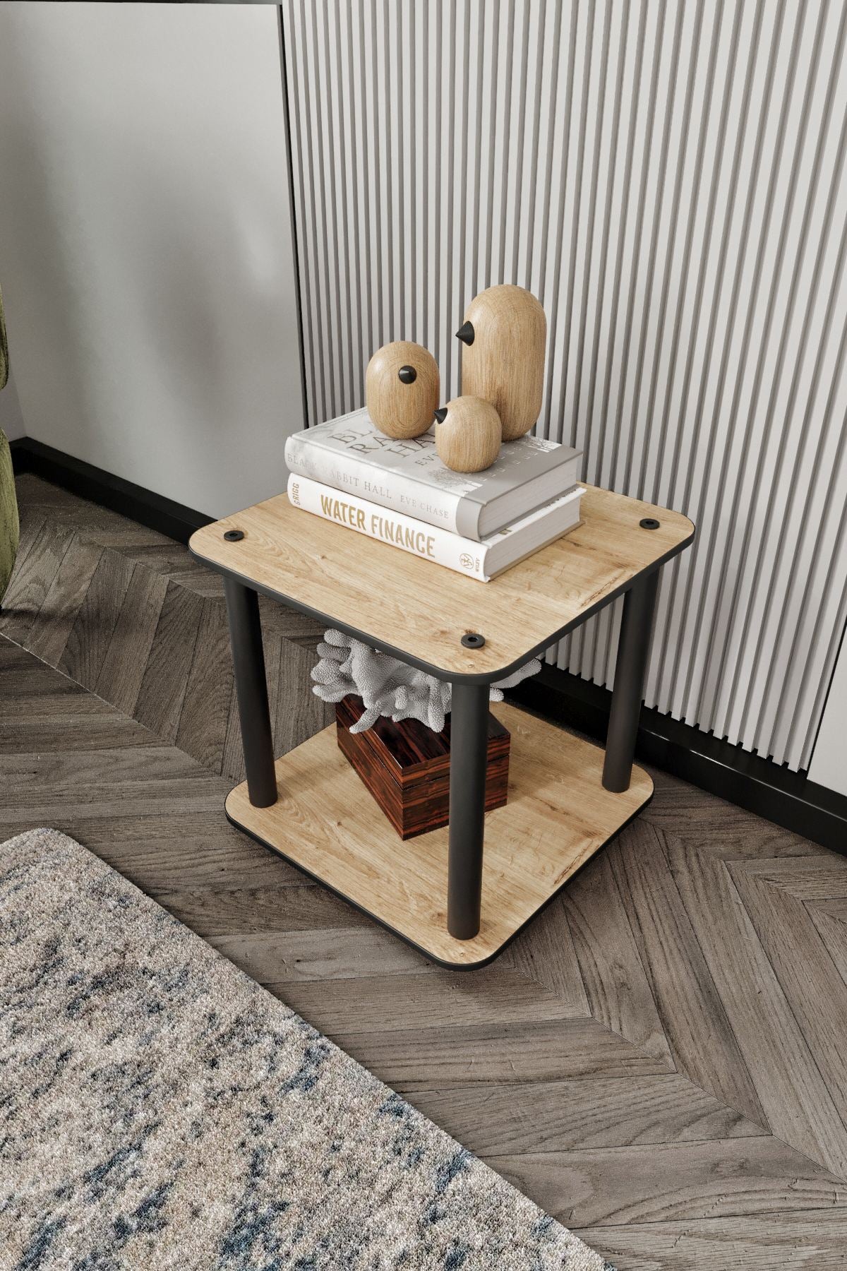 Pomoćni stolić Bookcase 2, 2 razine, četvrtasta - hrast