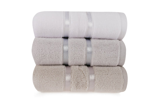 Set ručnika QUEEN, 50*90 cm, 3 komada, Dolce - White, Light Blue, Light Brown