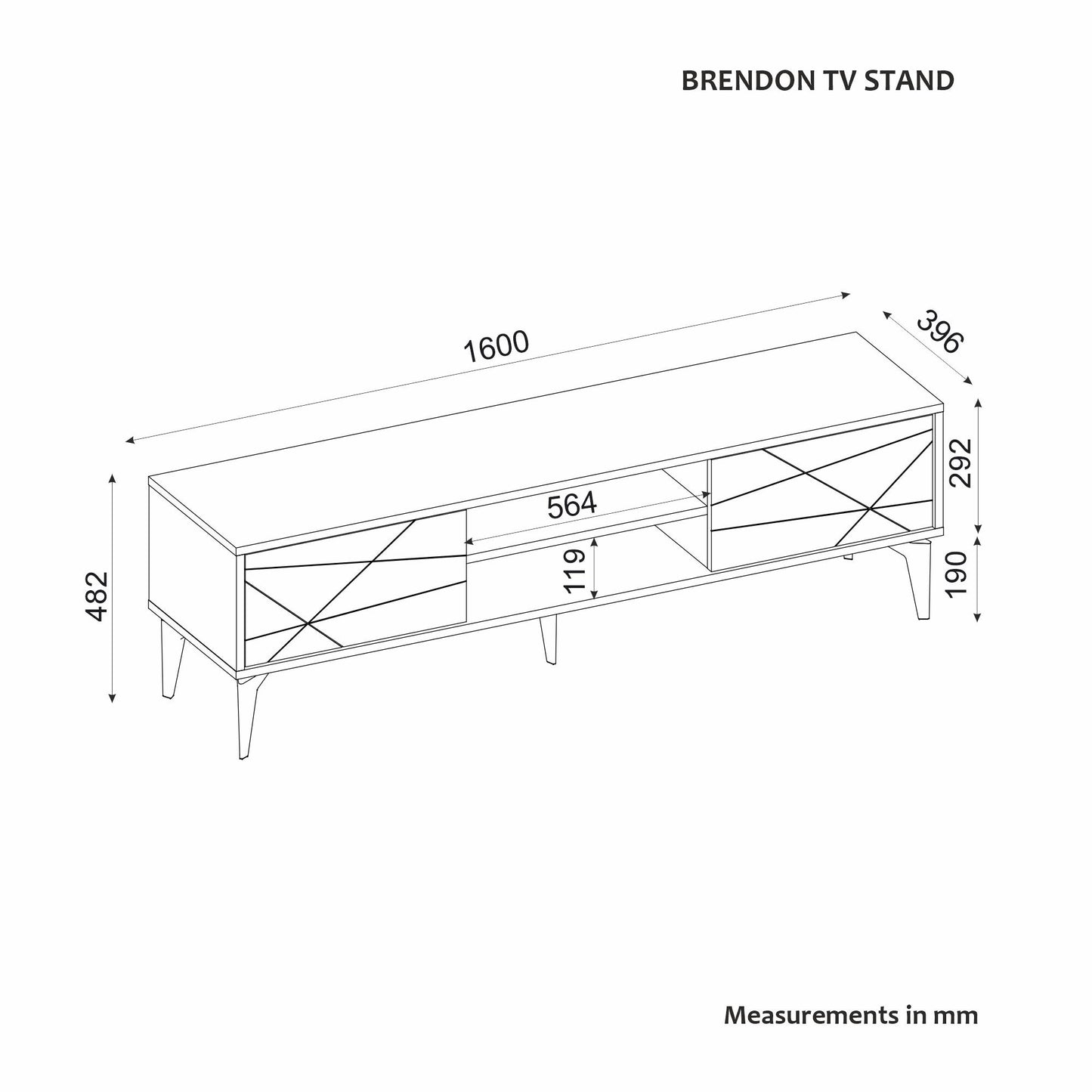 TV komoda niska Brendon - antracit