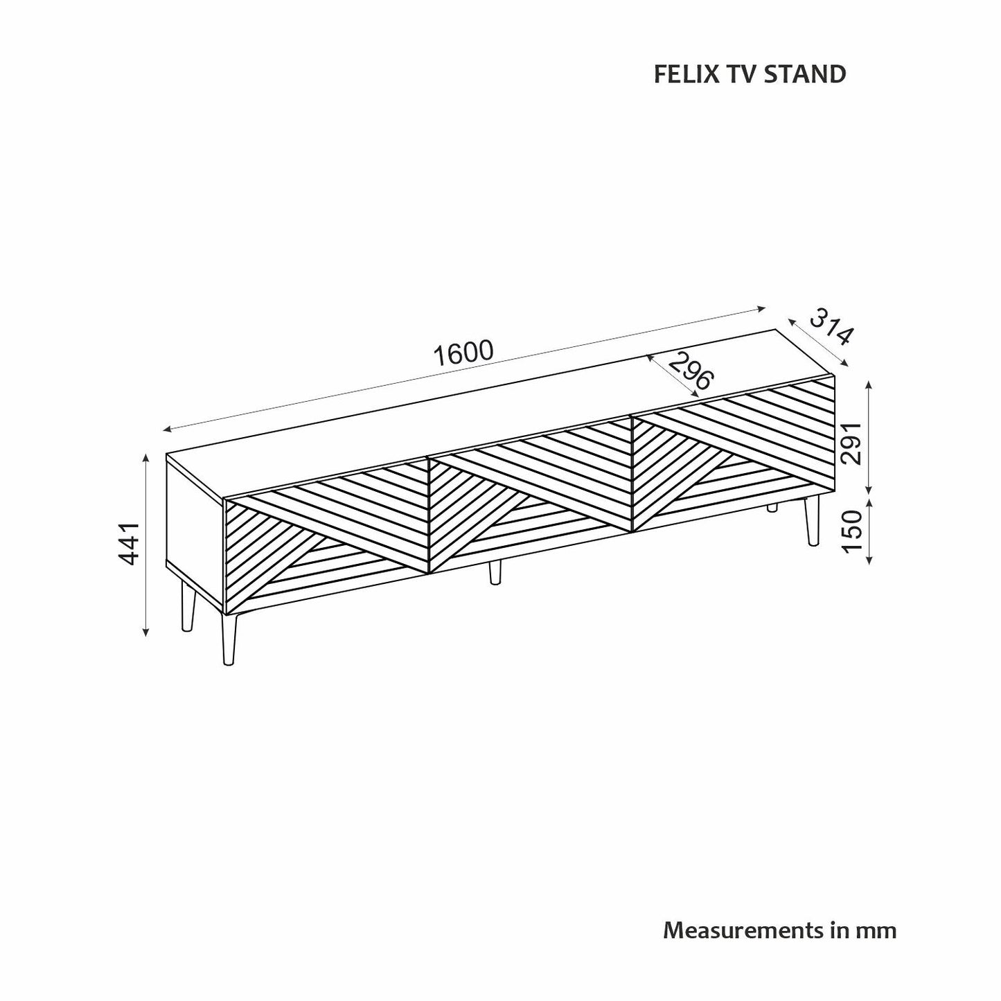 TV komoda niska Felix - hrast safir