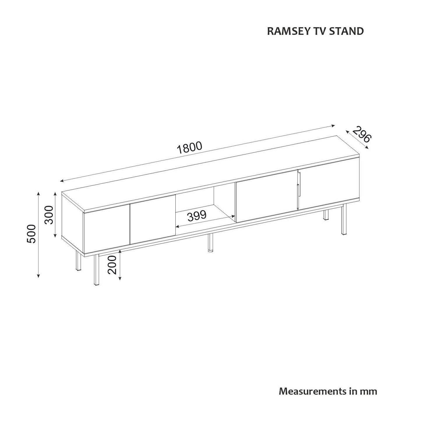TV komoda niska Ramsey - antracit