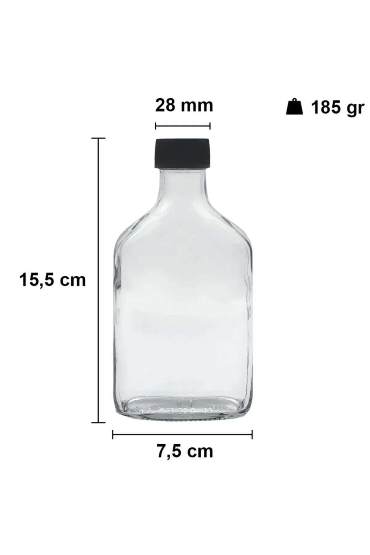 Set Staklenih Boca (5 Komada) 562, Prozirna, Crna