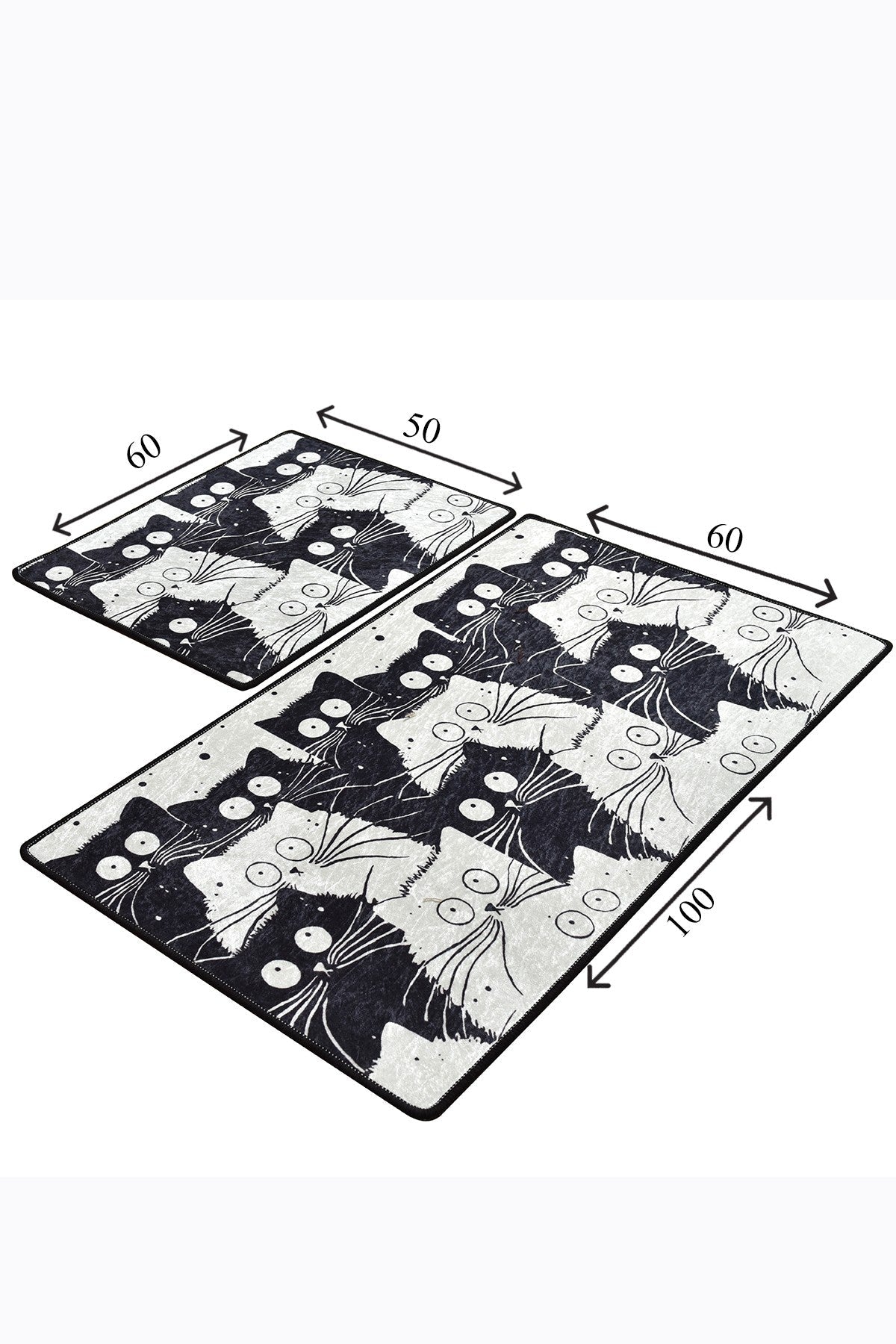 Kupaonski set tepiha BLACK CAT 2 komada, White Cats