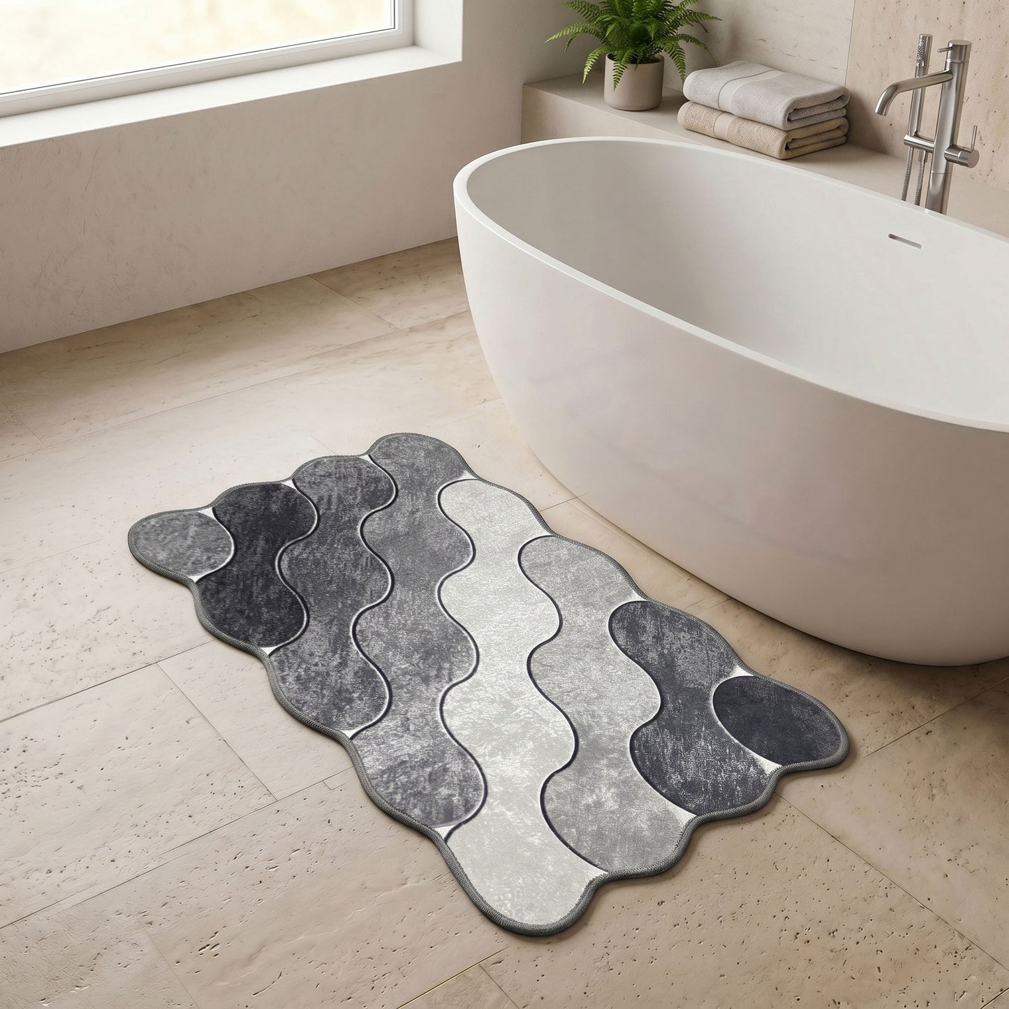 Tepih kupaonski, Circle - Grey