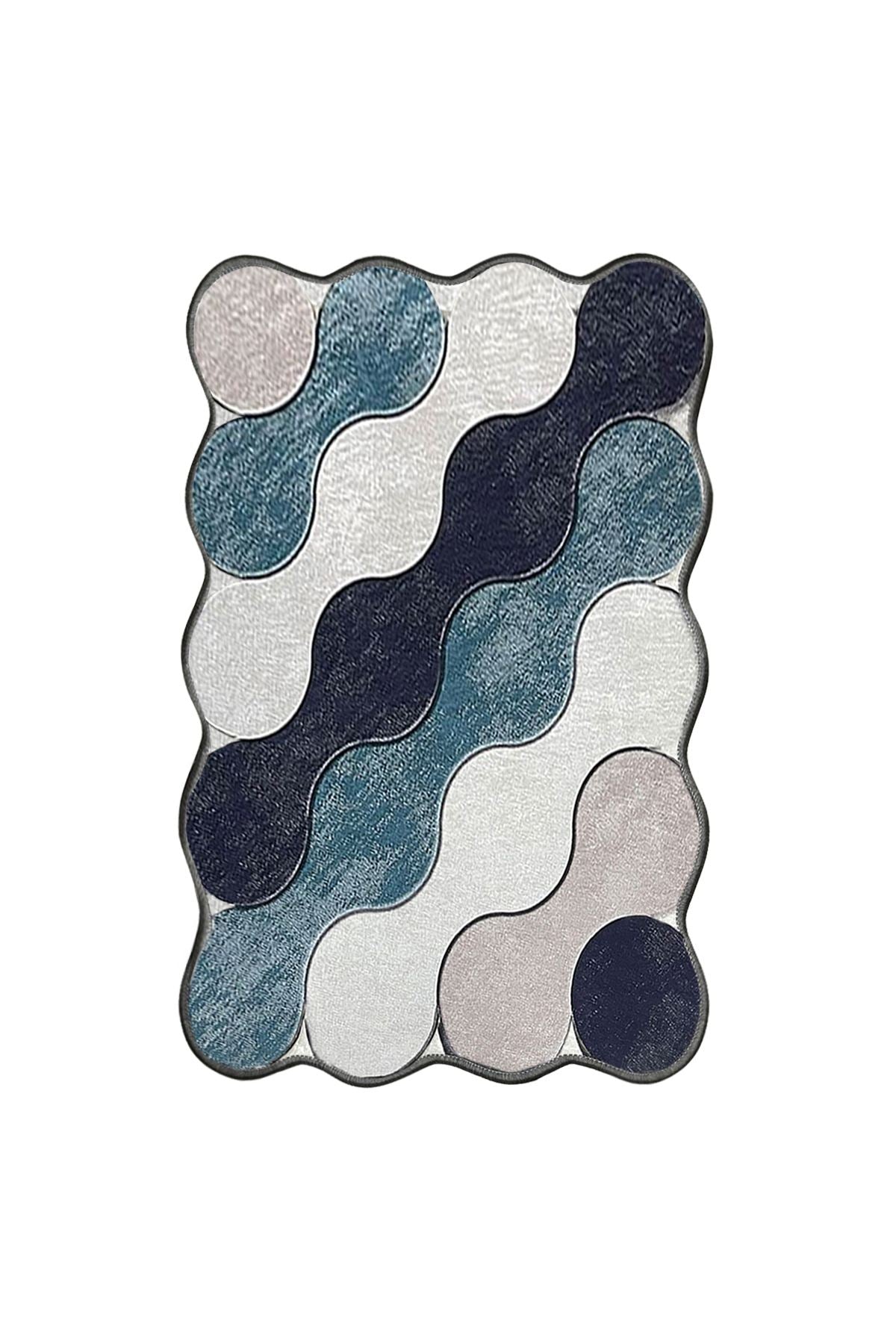Tepih kupaonski, Circle - Blue