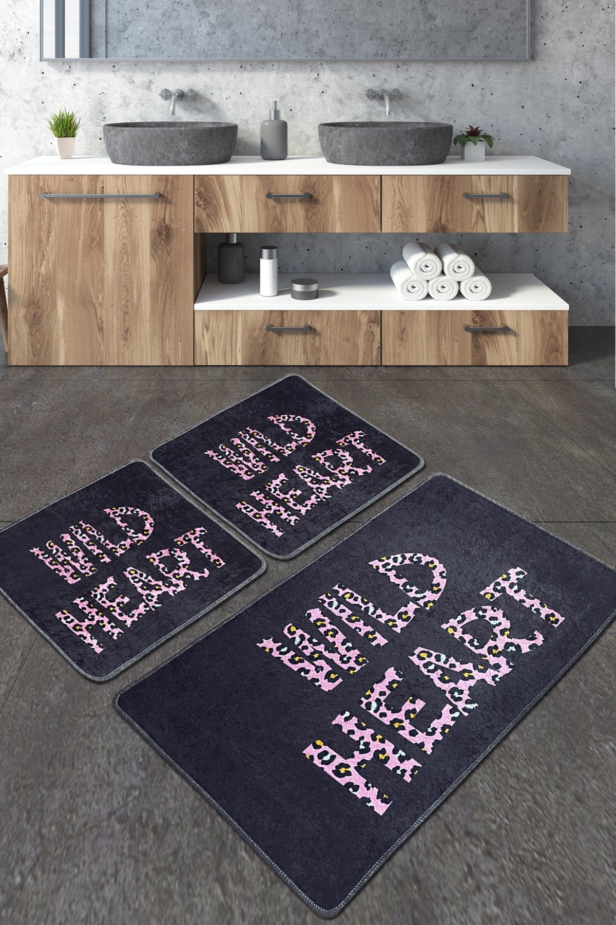 Kupaonske prostirke u setu (3 komada) Wild Heart Djt