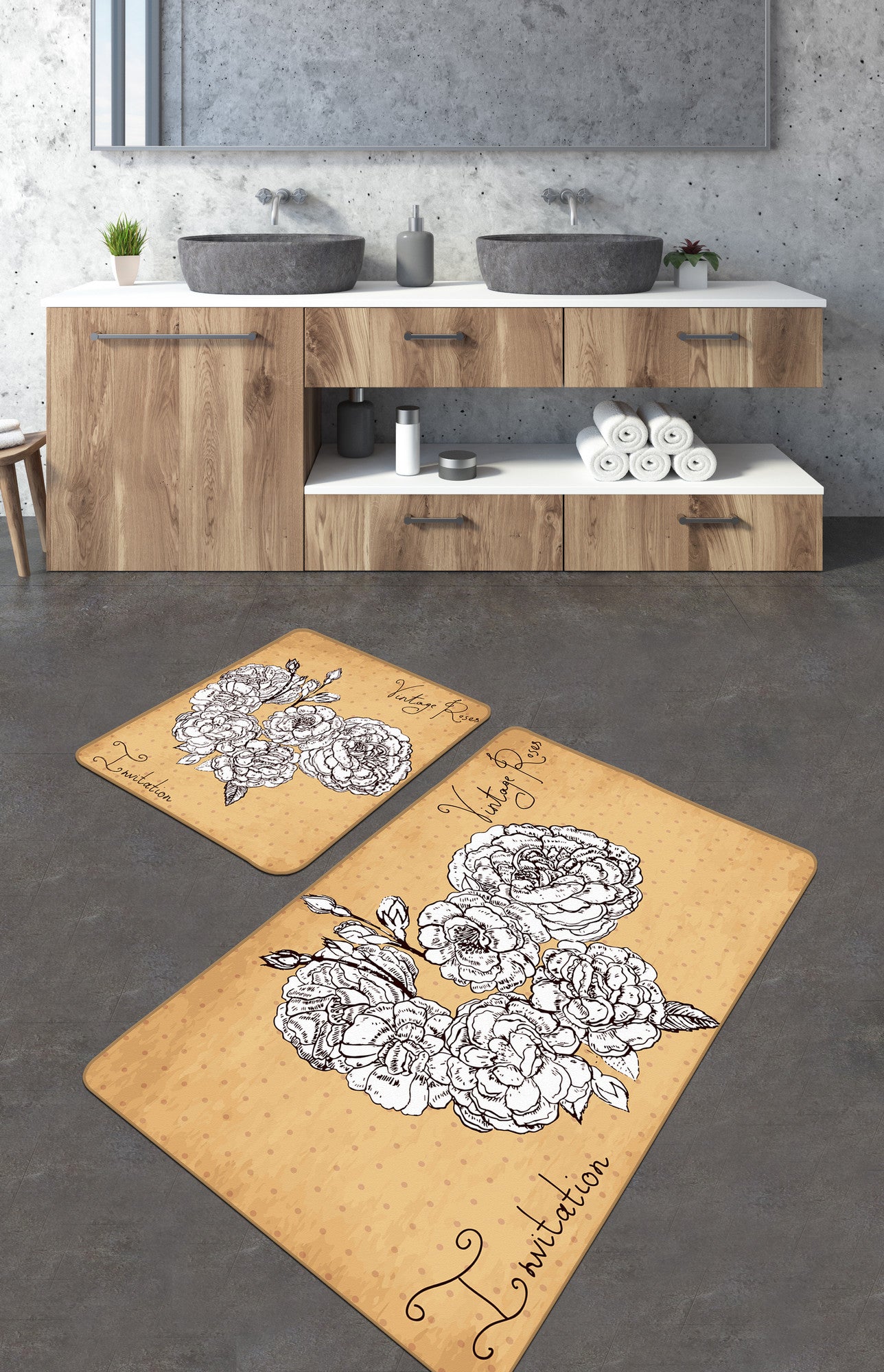 Kupaonske prostirke u setu (2 komada) Vintage Roses
