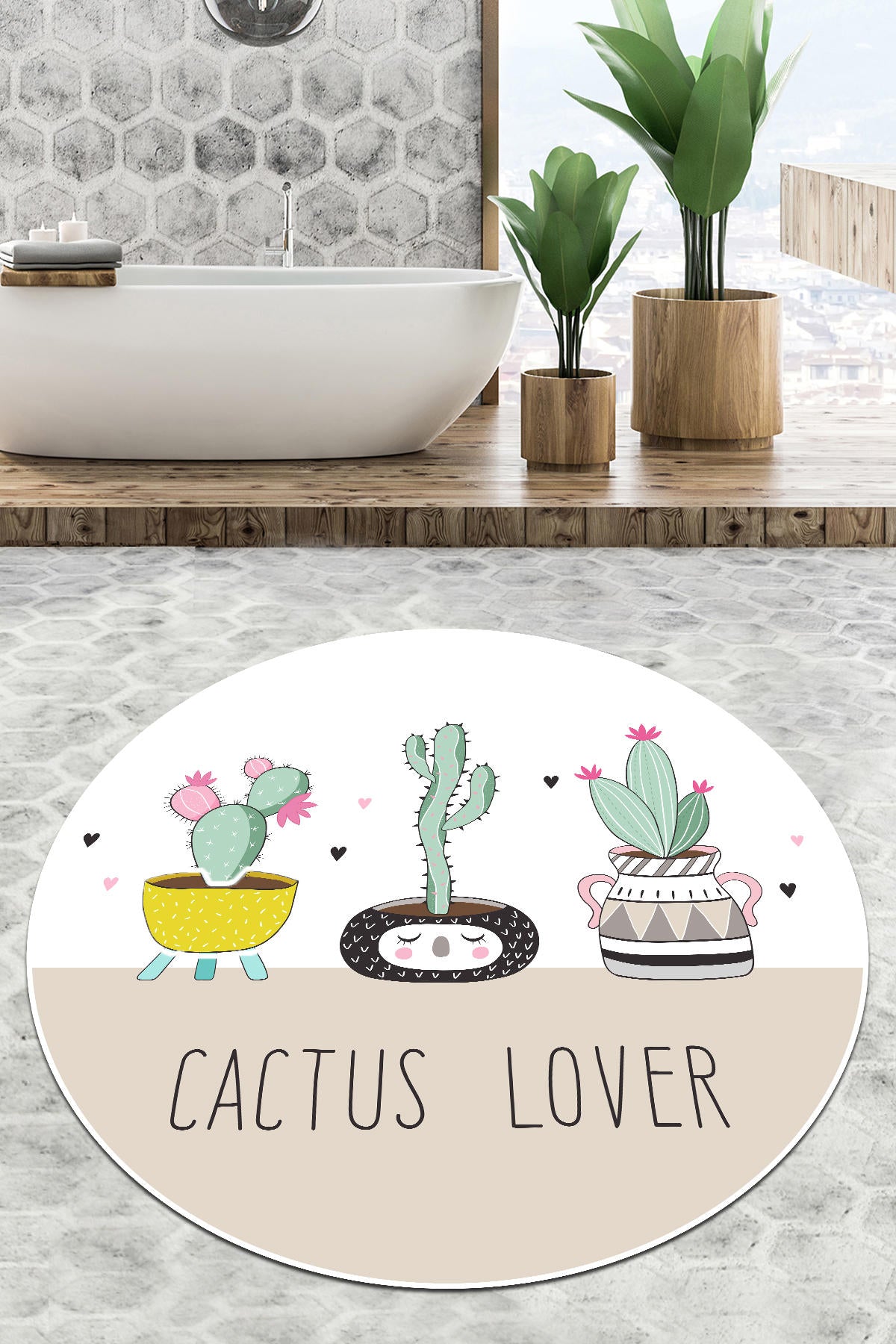 Kupaonska prostirka Pink Cactus Djt (200 cm)