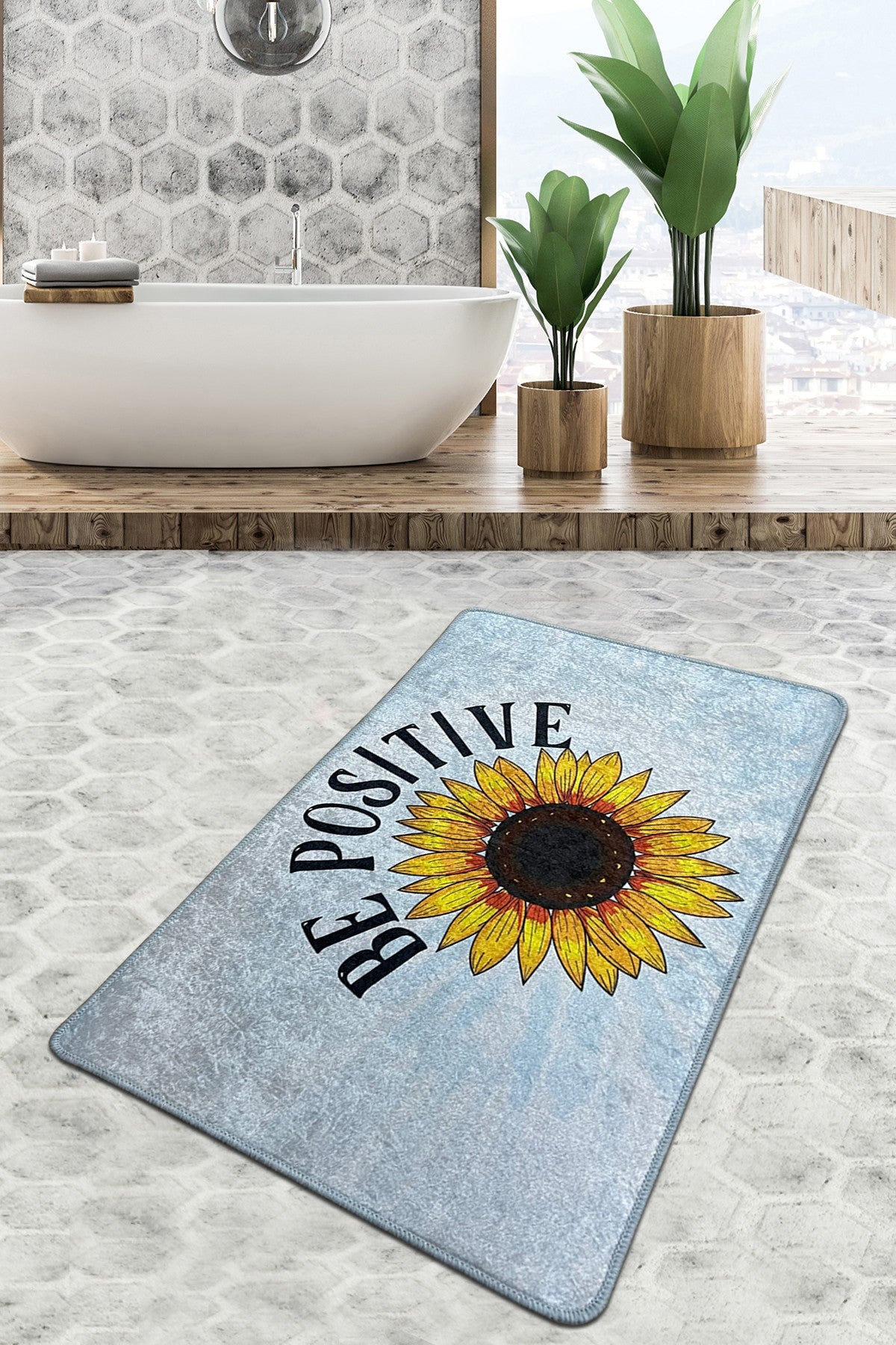 Kupaonska prostirka Be Positive Djt (70 x 120)