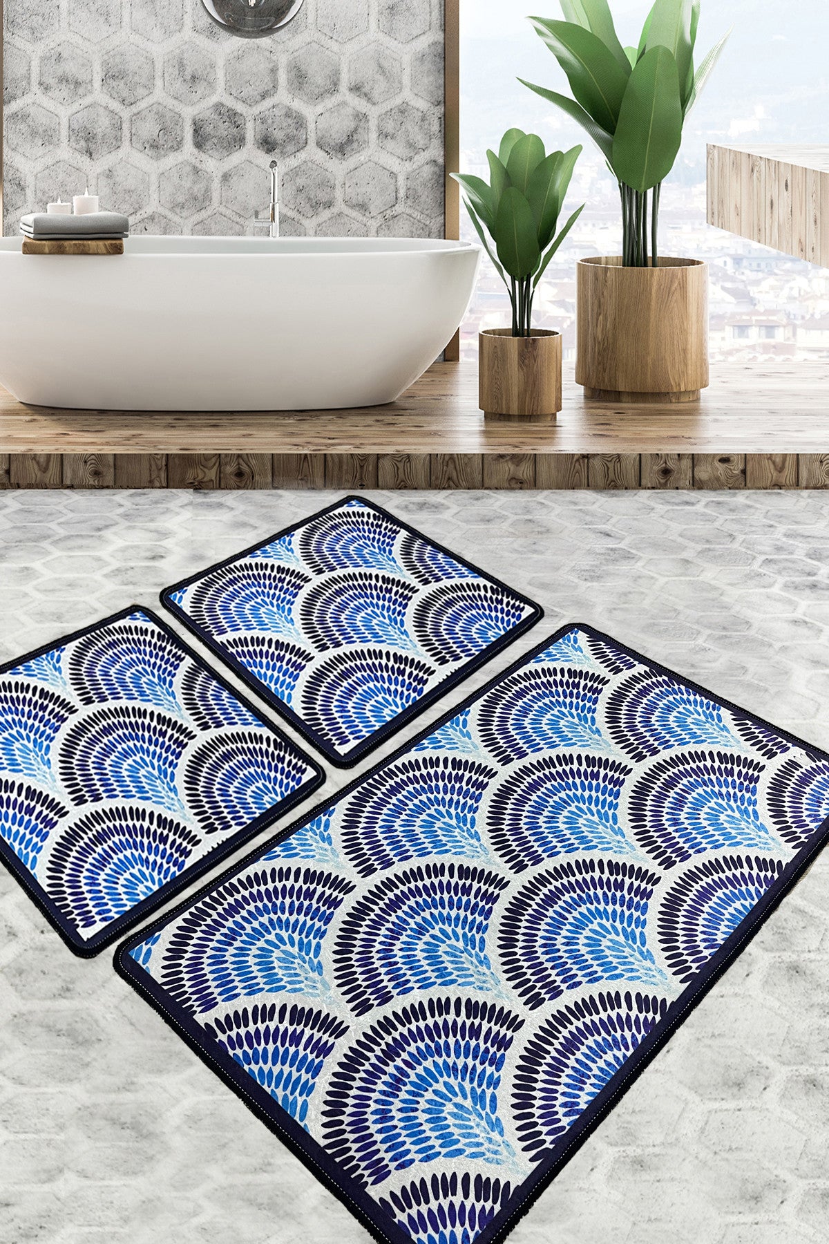 Set kupaonskih prostirki (3 komada) Azul