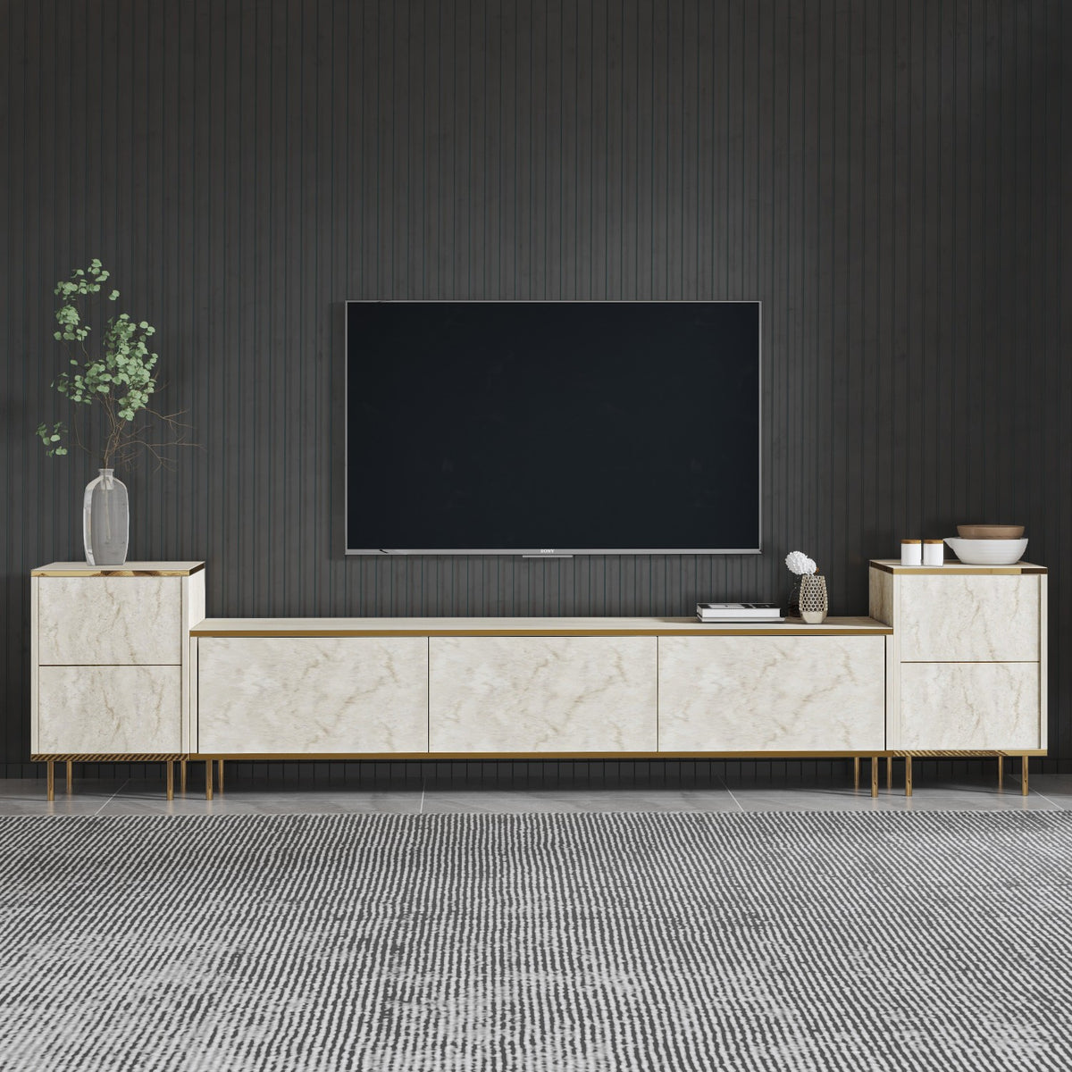 TV jedinica IMAJ, boja Travertine, zlatna boja