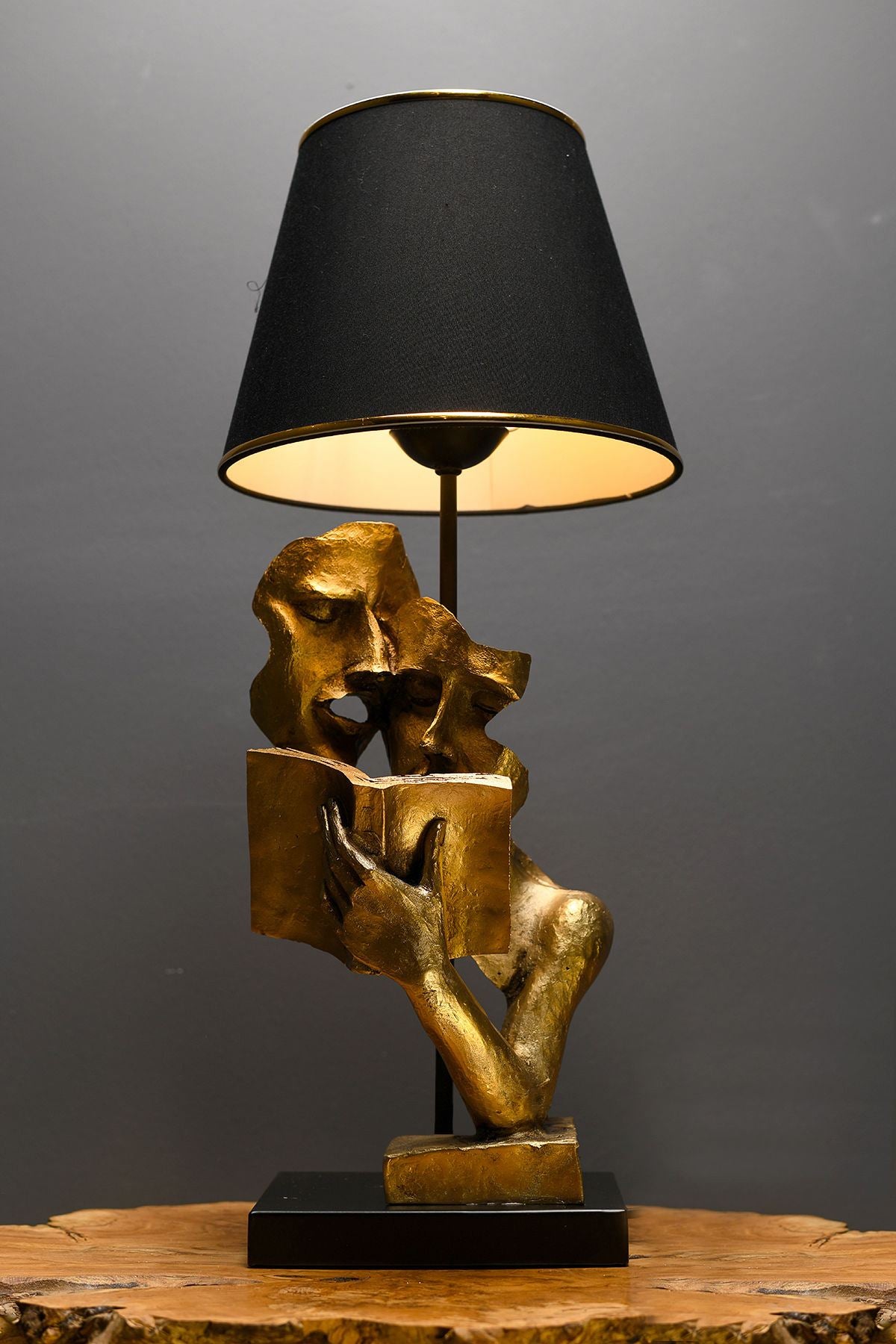 Stolna lampa LECTURE, metal- polyester crna, visina 57 cm, promjer sjenila 23 cm, E27 45-60 W, Lecture