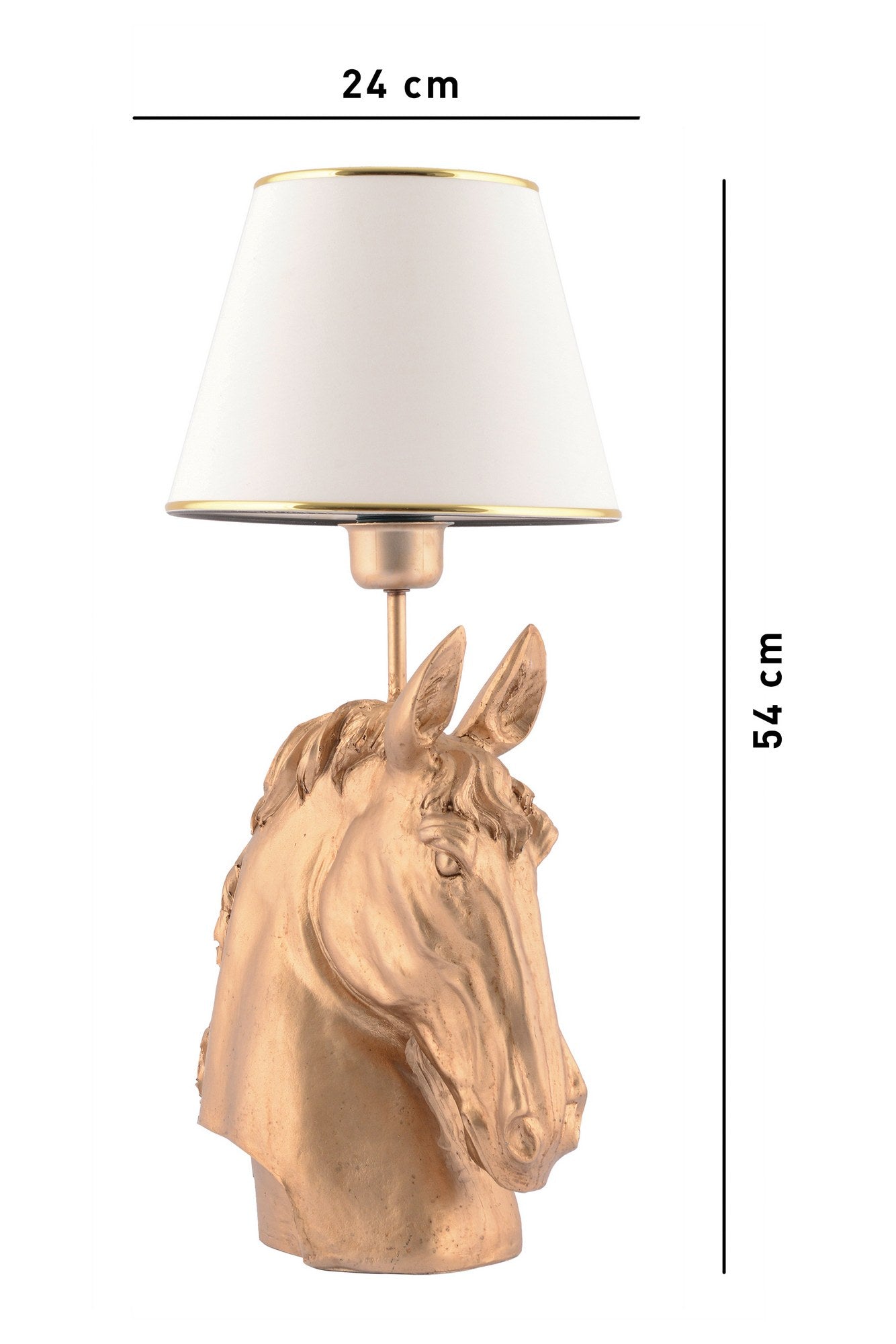 Stolna svjetiljka, Horse - White, Gold