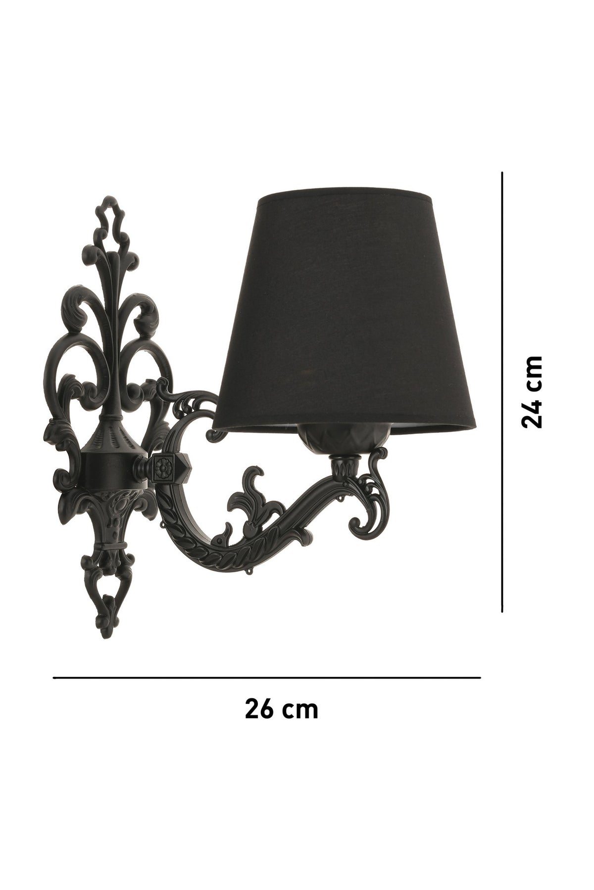 Zidna lampa Claire - crna