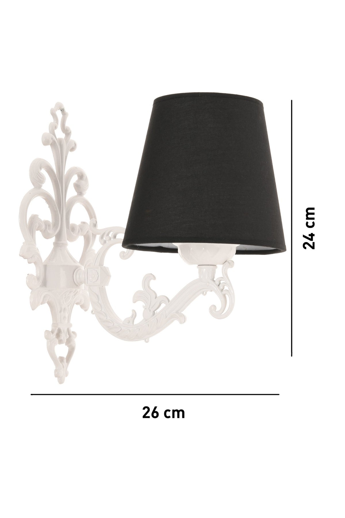 Zidna lampa Claire - crna, bijela