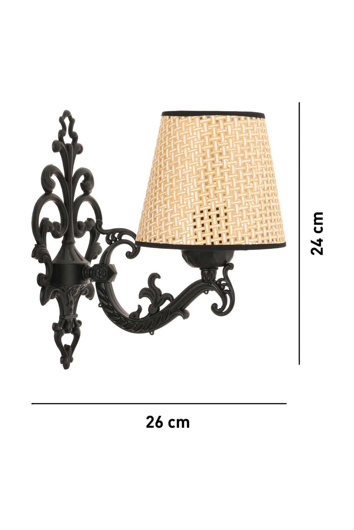 Zidna lampa Claire Coral - crna, hrast