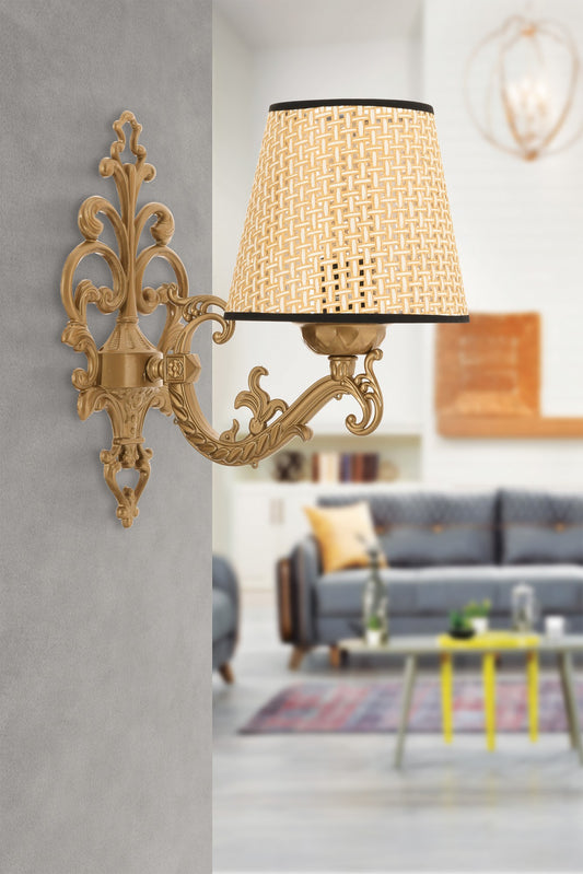 Zidna lampa Claire Coral - Natural, zlatna