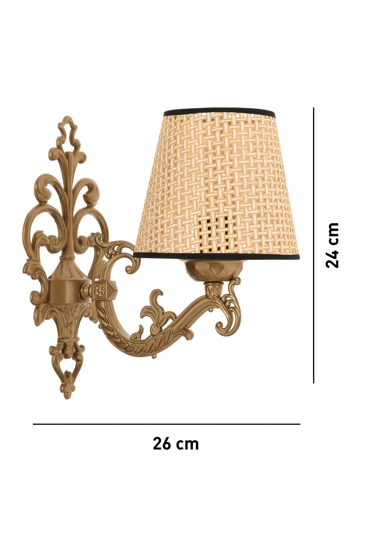 Zidna lampa Claire Coral - Natural, zlatna