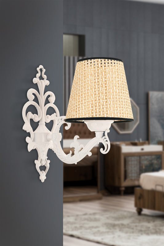 Zidna lampa Claire Coral - prirodna, bijela