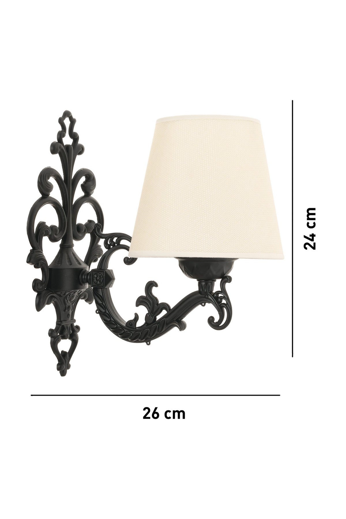 Zidna lampa Claire - krem, crna