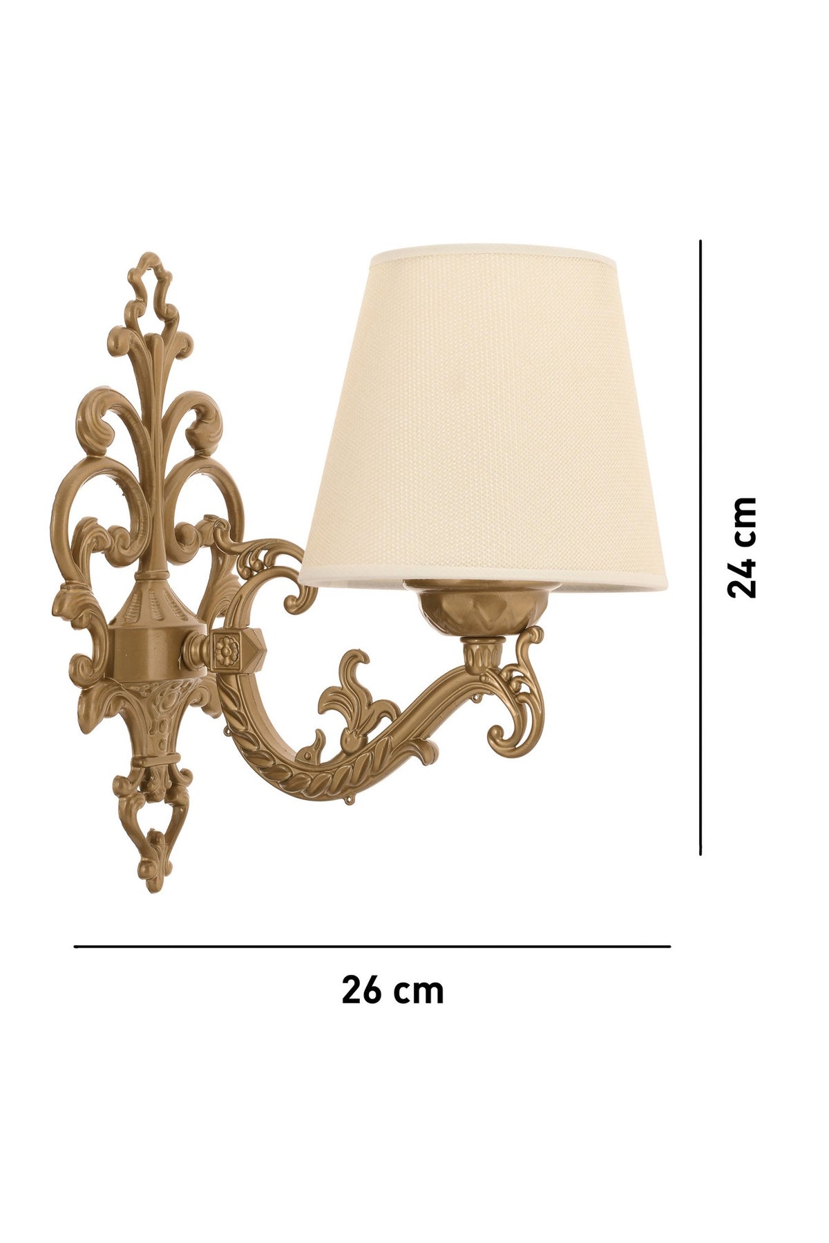 Zidna lampa Claire - krem, zlatna