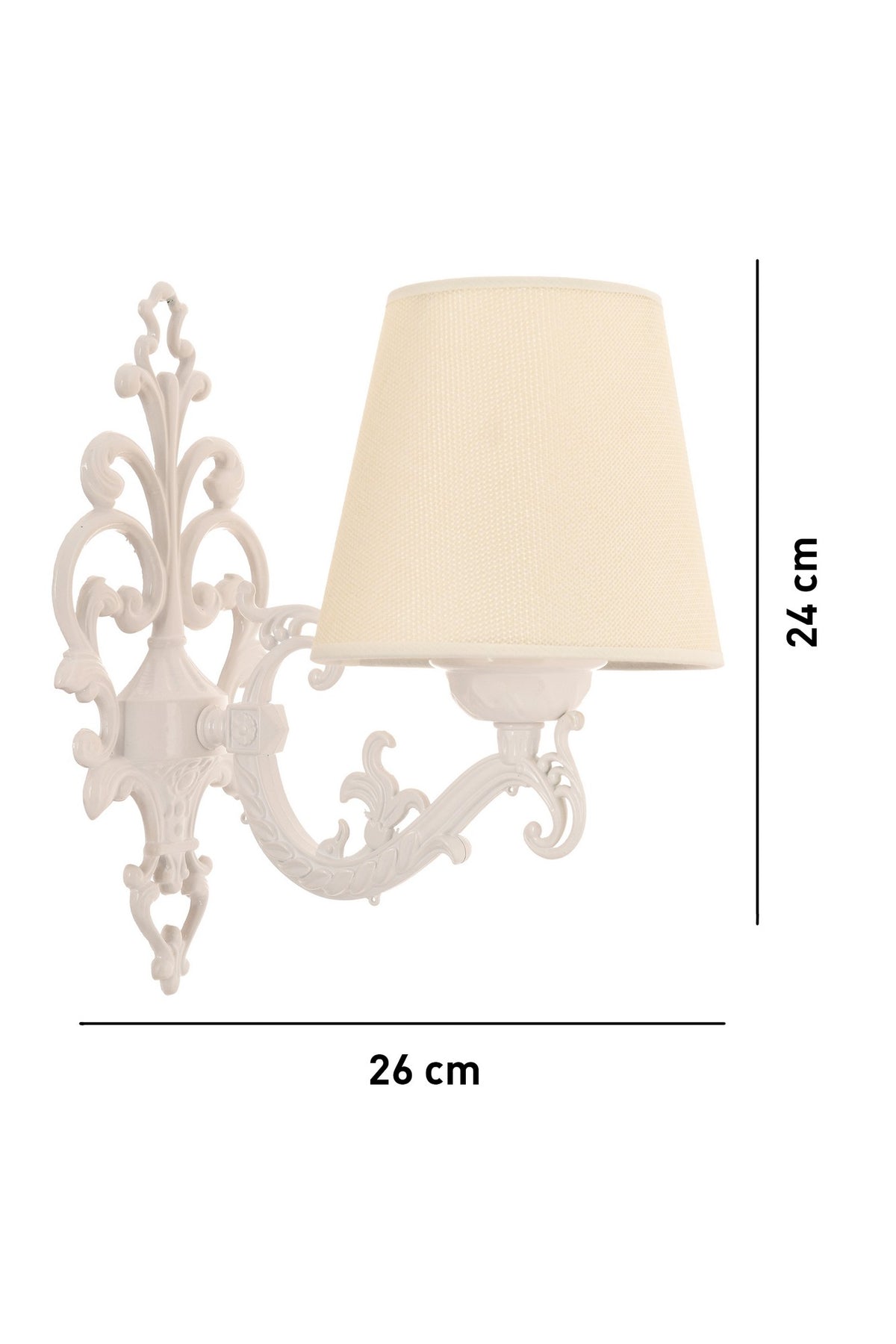 Zidna lampa Claire - krem, bijela