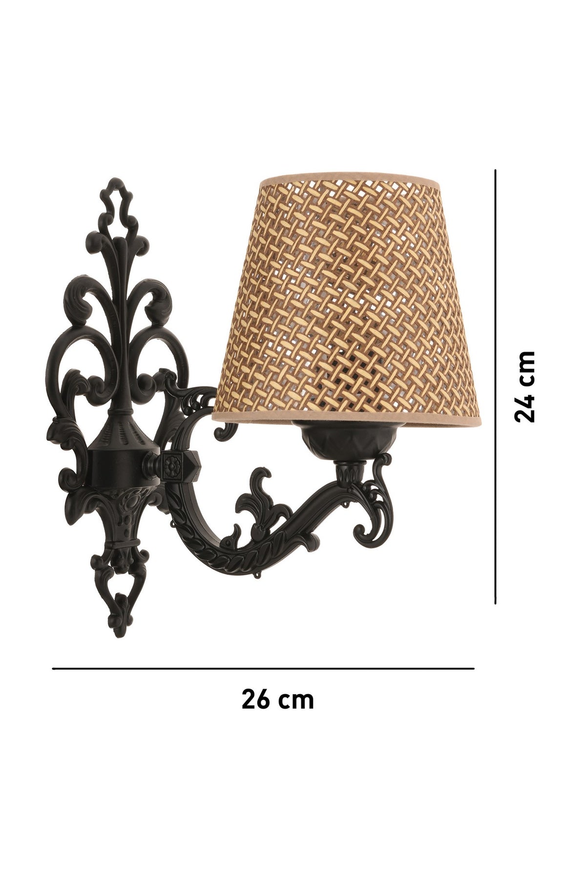 Zidna lampa Claire Hazeran - prirodna, crna