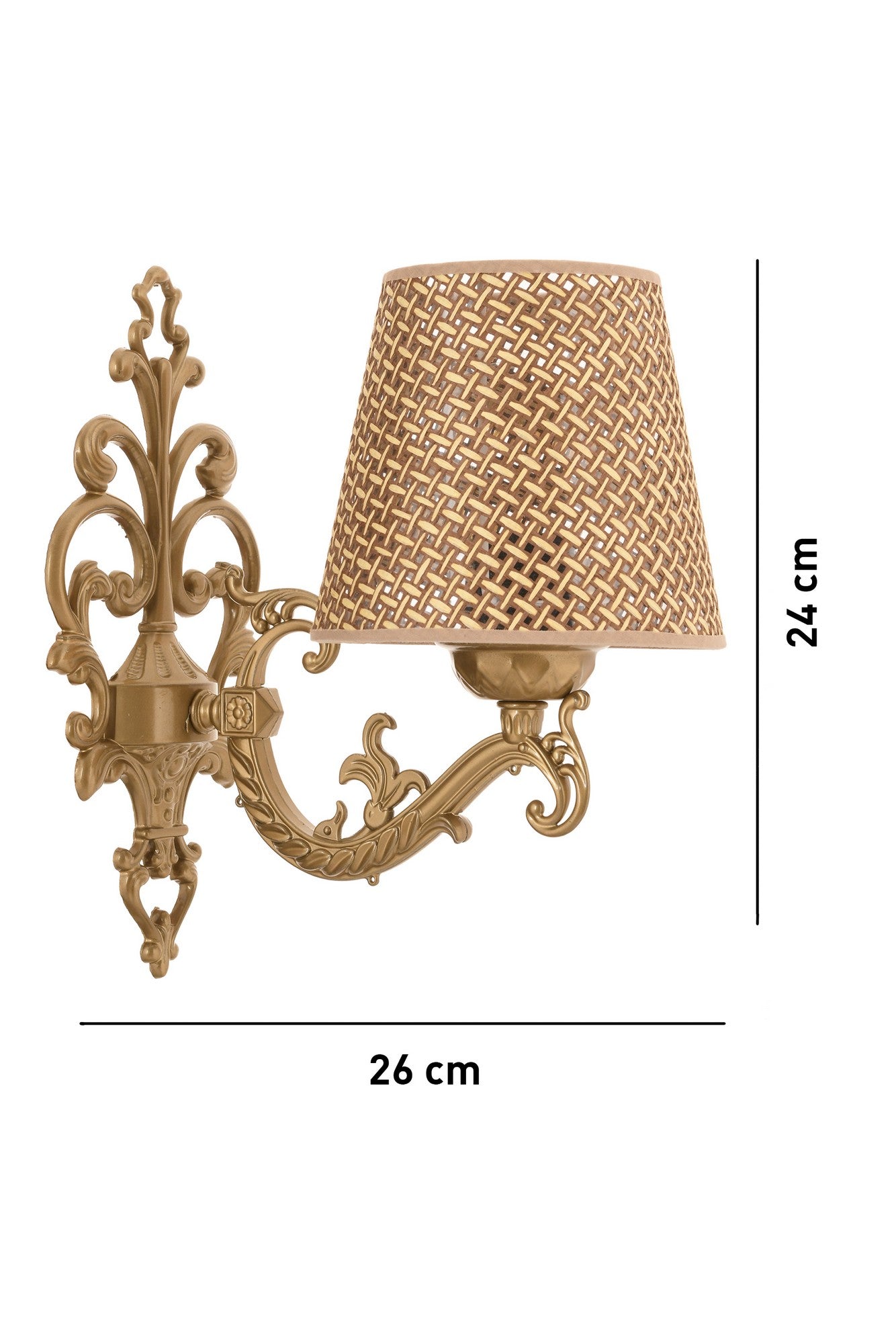 Zidna lampa Claire Hazeran - Prirodna, zlatna