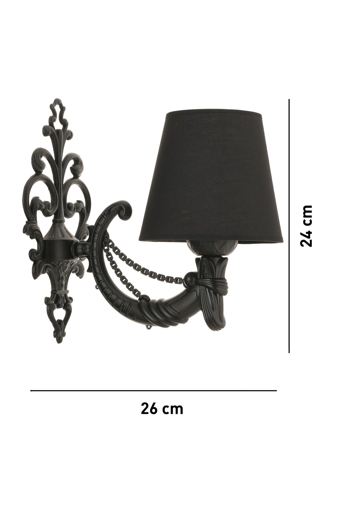 Zidna lampa Gloria - crna