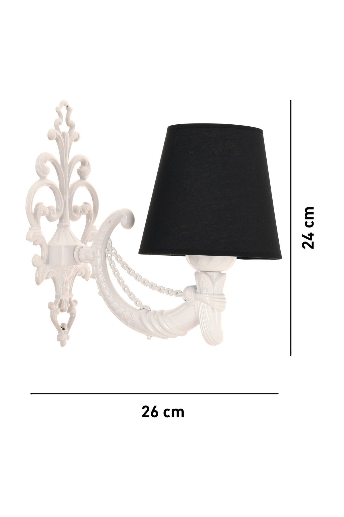 Zidna lampa Gloria - crna, bijela