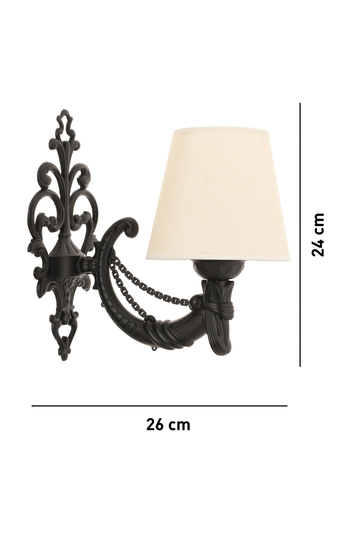 Zidna lampa Gloria - krem, crna