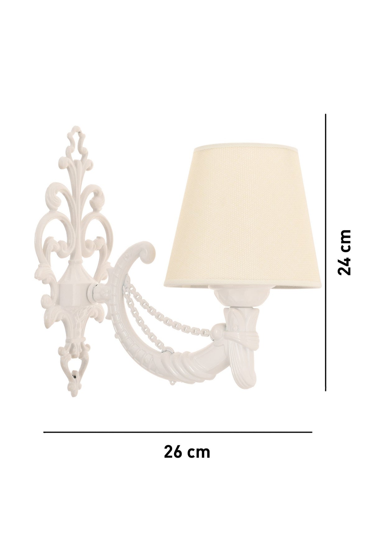 Zidna lampa Gloria - krem, bijela