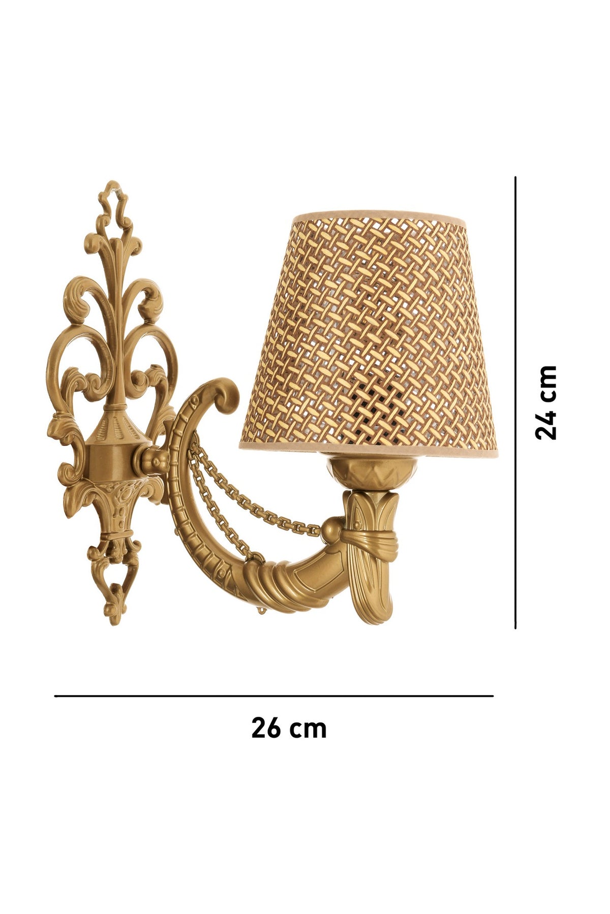 Zidna lampa Gloria Hazeran - Prirodna, zlatna